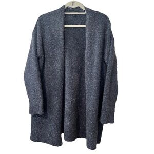 Lane Bryant Eye Lash Glitter Cardigan Sweater Women 10/12 Gray Open Front‎ EUC